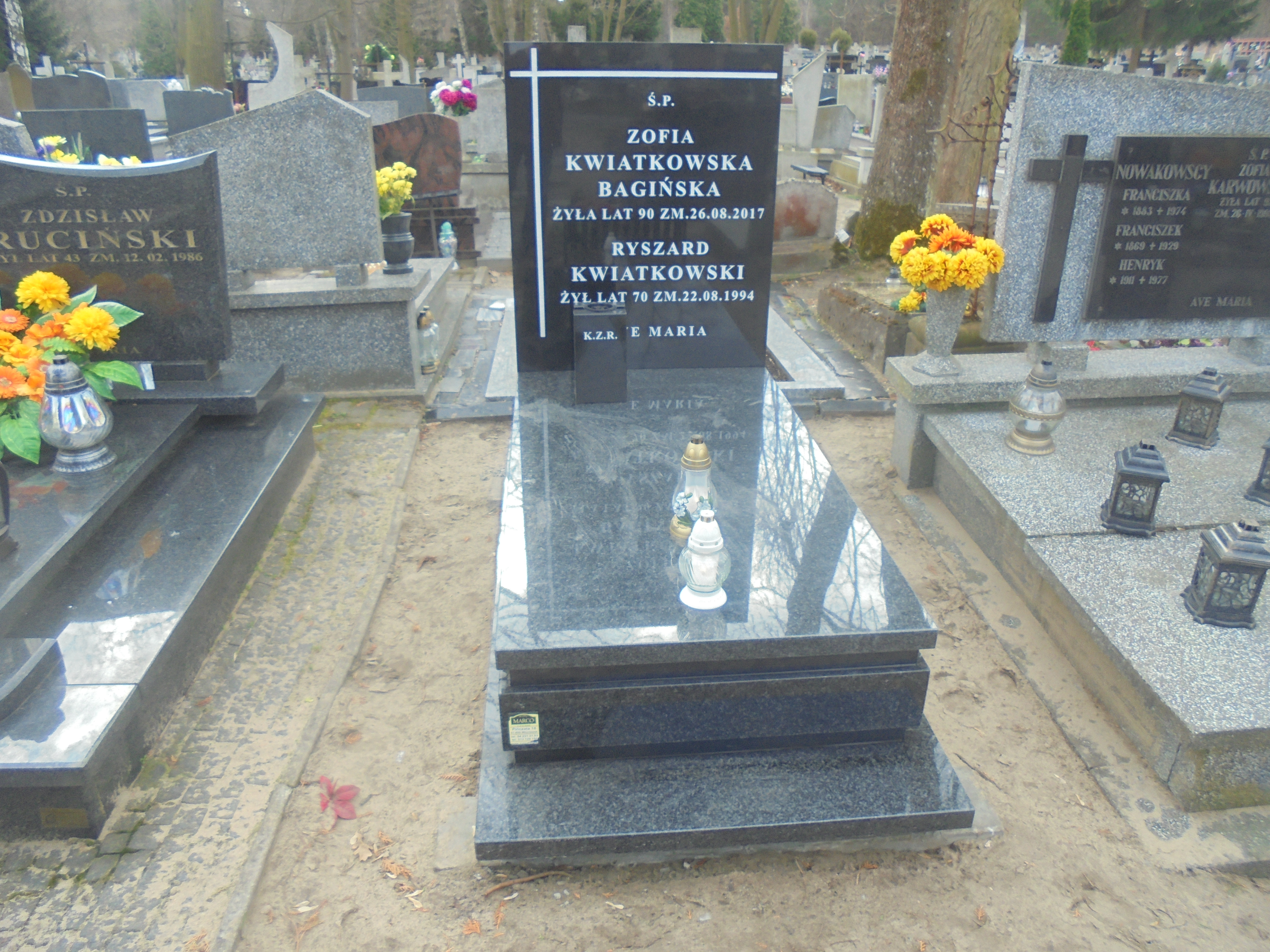 Zofia KWIATKOWSKA - BAGIŃSKA 1927 Włocławek 0965 - Grobonet - Wyszukiwarka osób pochowanych